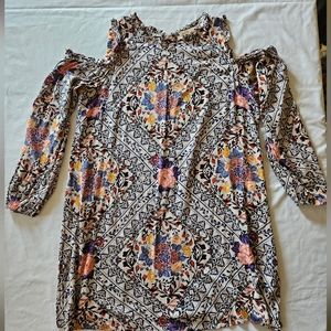 Drapey, cold shoulder shift dress, size juniors large